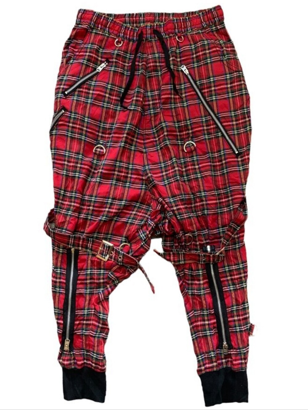 CIVARIZE drop crotch plaid bondage jogger sweats